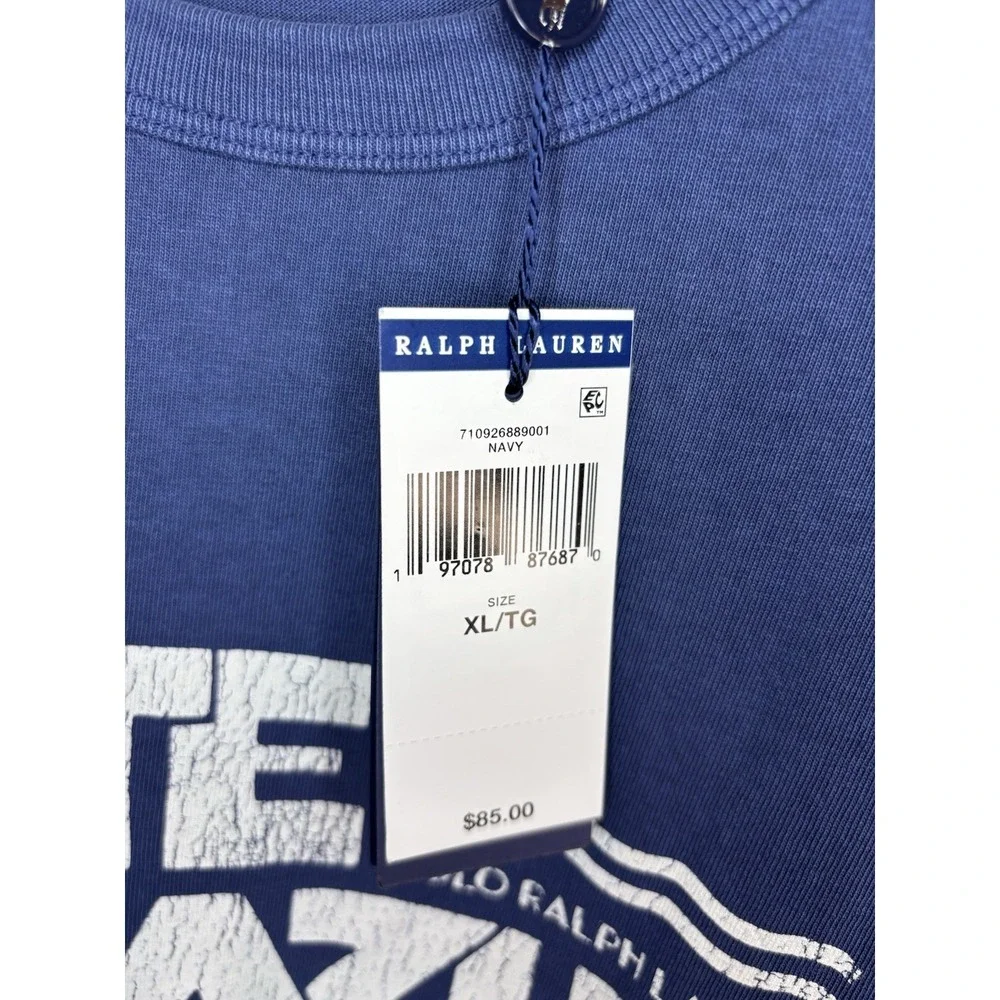 Polo by  Ralph Lauren Cote D' Azur Classic Fit T‎ Shirt Blue XL NWT Retro Style